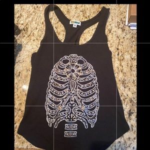 Tipsy Elves Skeleton Tank- Day of the Dead version. SOLD